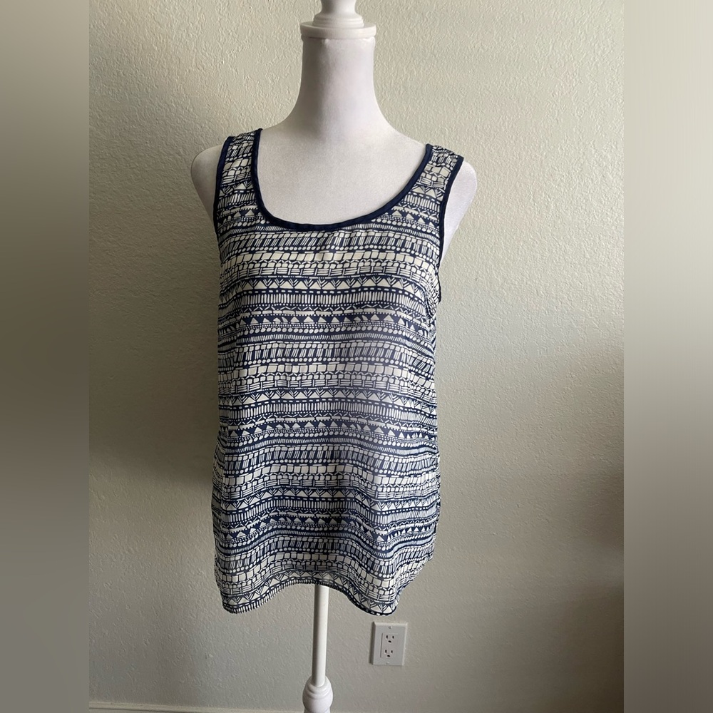 by & by Blue Sleeveless Boxy Tank Top